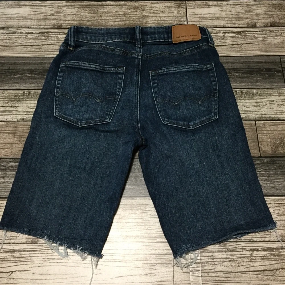 American Eagle Airflex Jean Shorts Men’s 28 Blue Denim (Inseam 9.5) Raw Hem